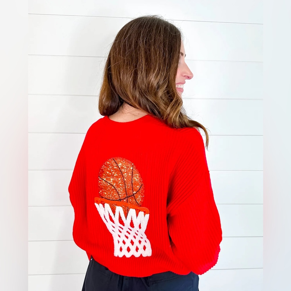 Queen of Sparkles “nothing but net” basketball sweater. Large